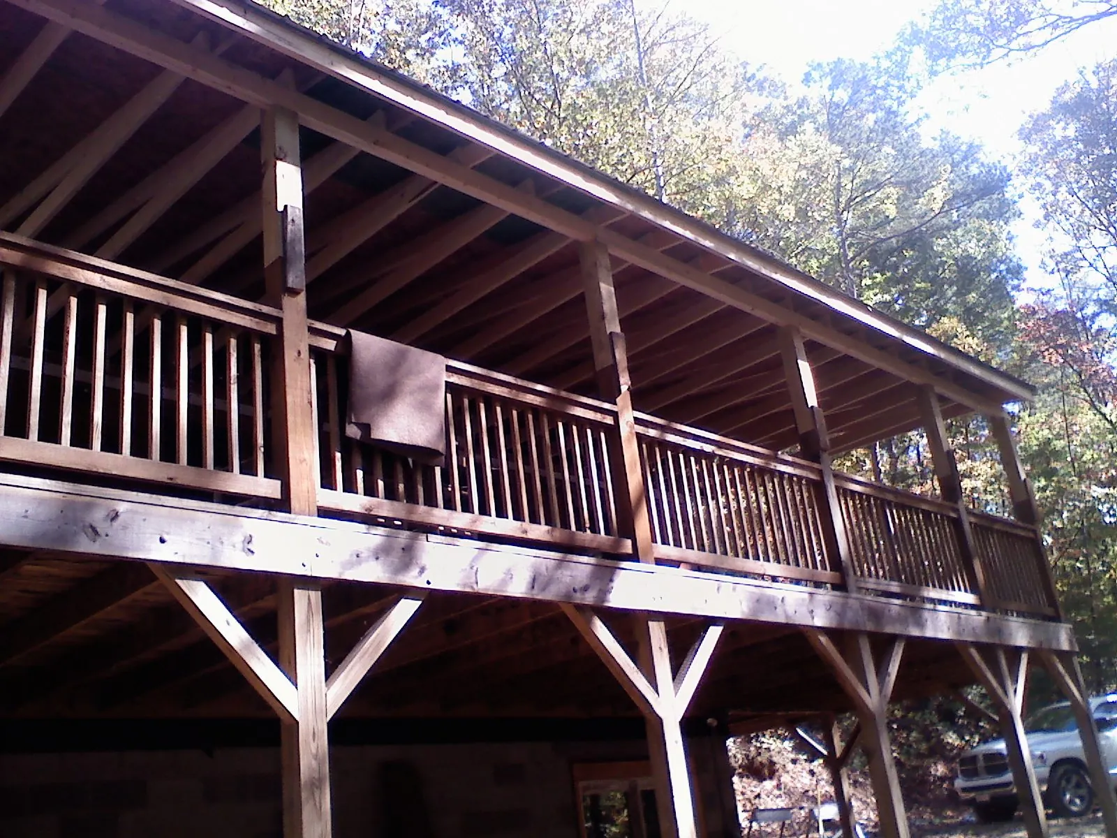 Timber framing under a new elevated porch and deck — Roof Leak Repair in Nobleton by Roofing Brothers